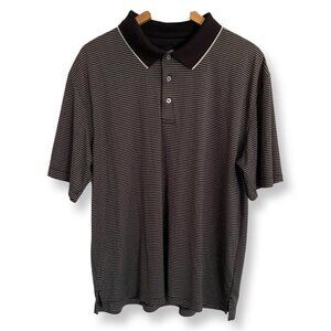 Champions Tour Golf Shirt Men’s Size XL Polo Black & White Striped Short Sleeve